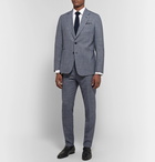 Paul Smith - Navy Soho Slim-Fit Tapered Puppytooth Wool, Silk and Linen-Blend Suit Trousers - Navy