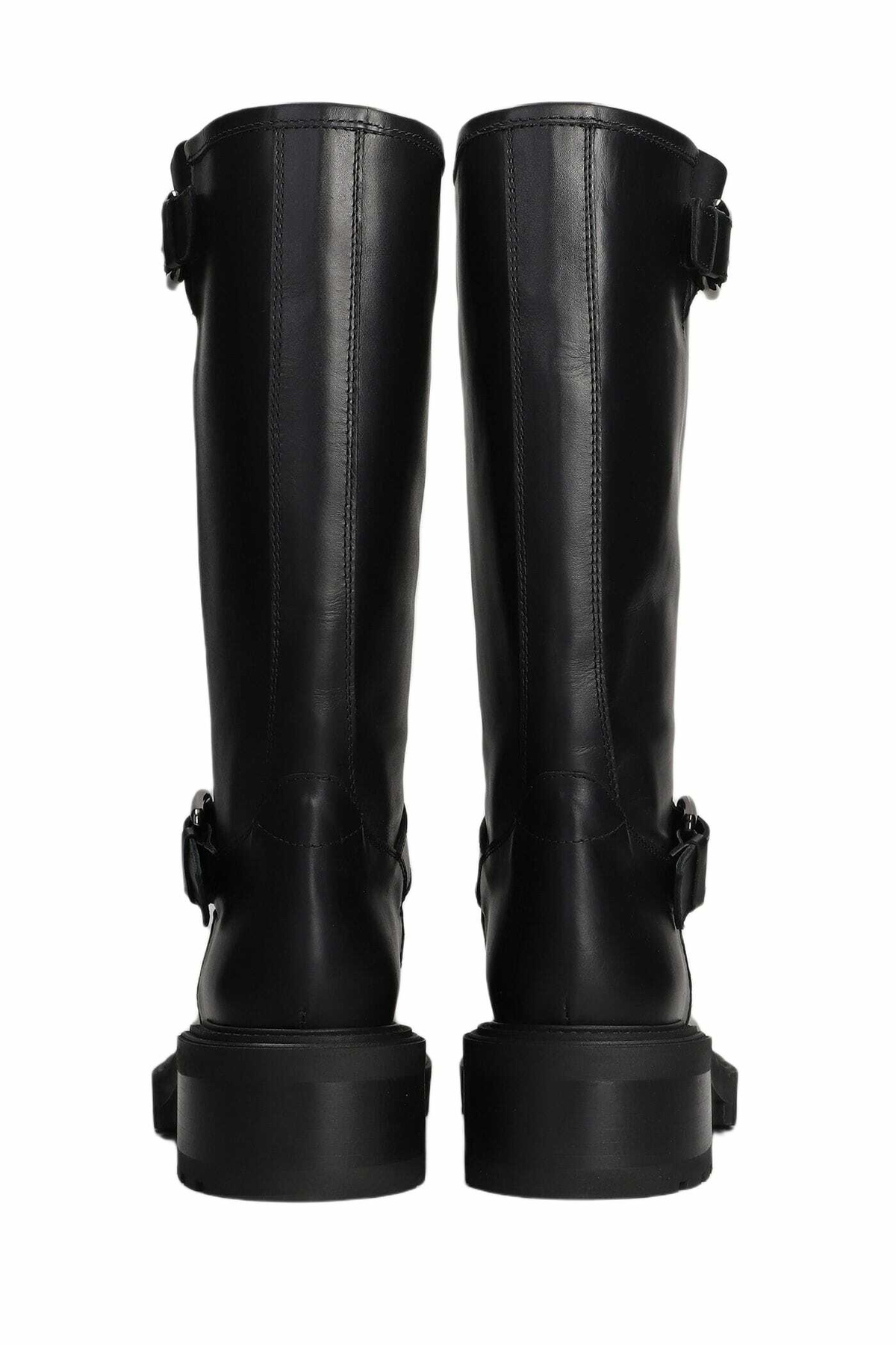 Via Roma 15 Low Heels Ankle Boots In Black Leather