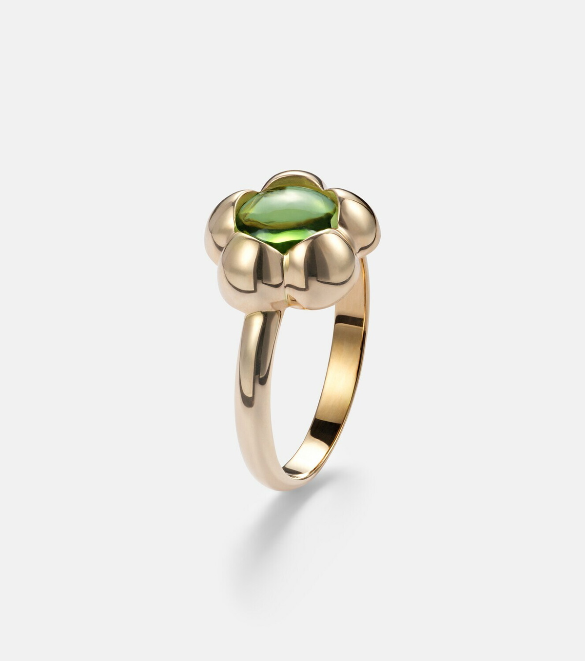 Stone and Strand Kensington 14kt gold pinky ring with peridot