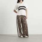 Adidas Women's Satin Wide Leg Track Pant in Linen/Magic Beige