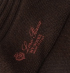 Loro Piana - Ribbed Cashmere-Blend Over-the-Calf Socks - Brown