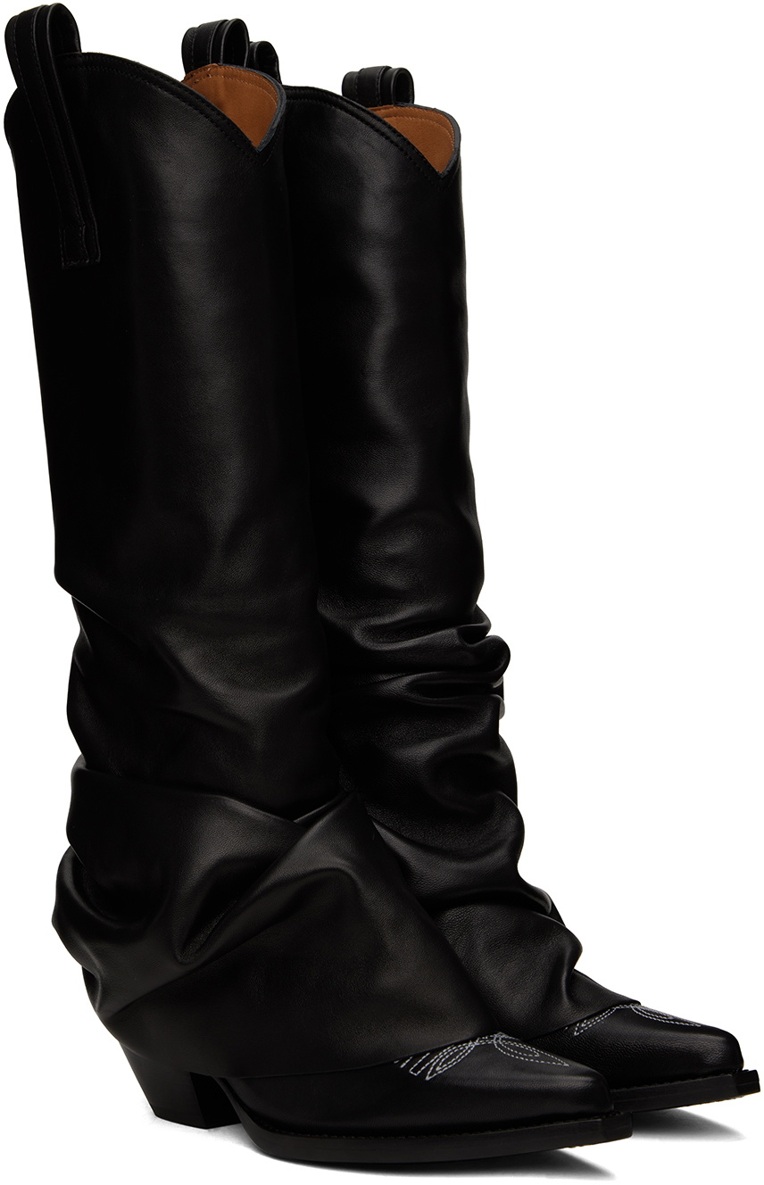 R13 Black Cowboy Tall Boots R13