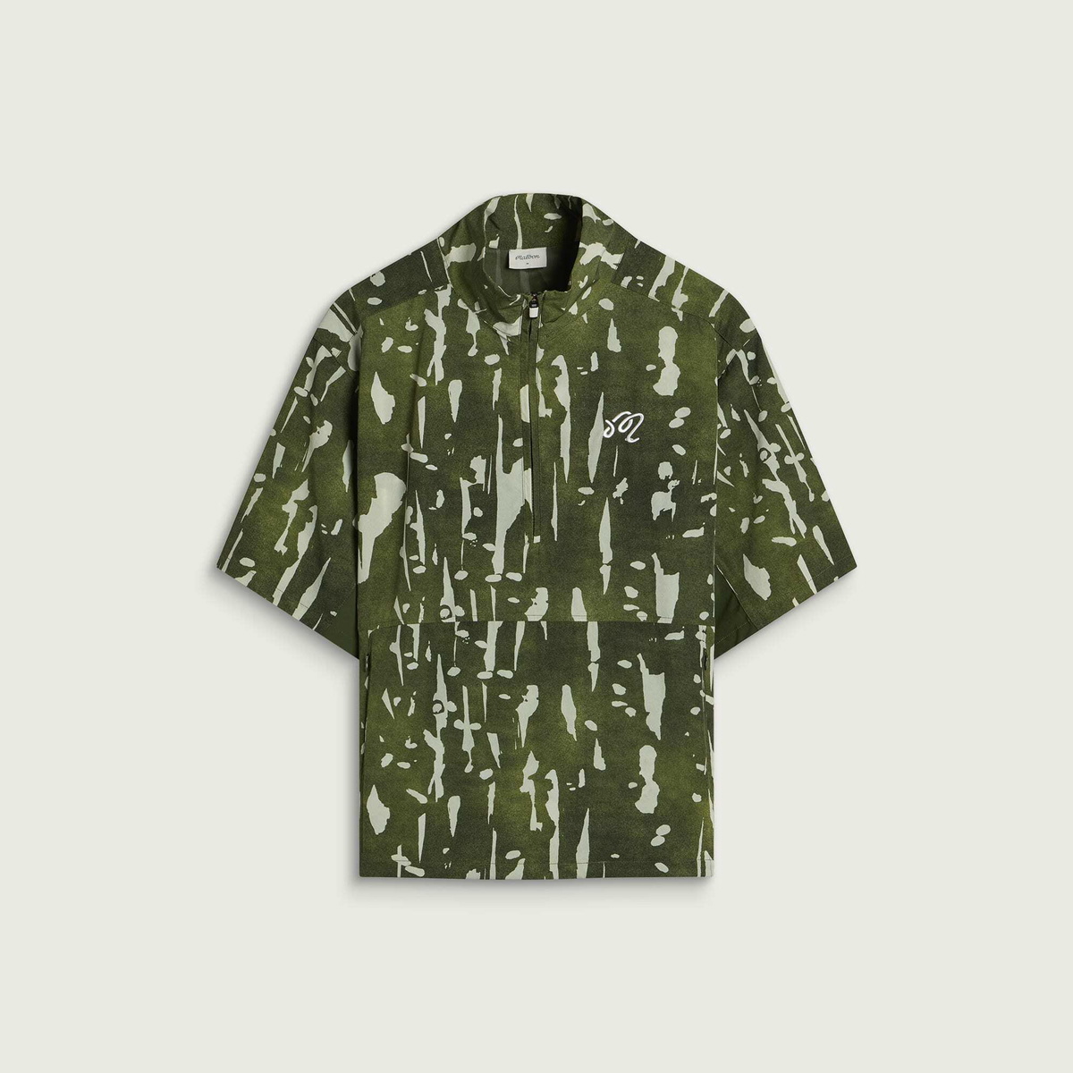 Malbon Men's Pine Inkwash Windshirt in Olive Inkwash