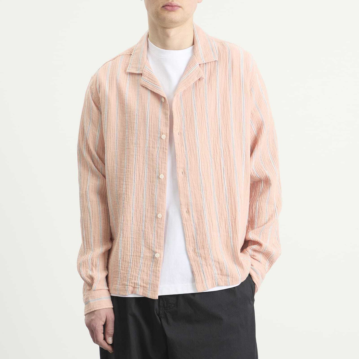 Kestin Men's Seersucker Tain Shirt in Washed Coral