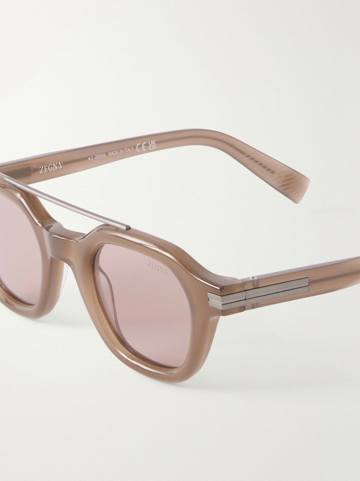 Zegna - Aviator-Style Acetate Sunglasses - Brown