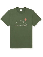Museum Of Peace & Quiet - L'Horizon Logo-Print Cotton-Jersey T-Shirt - Green