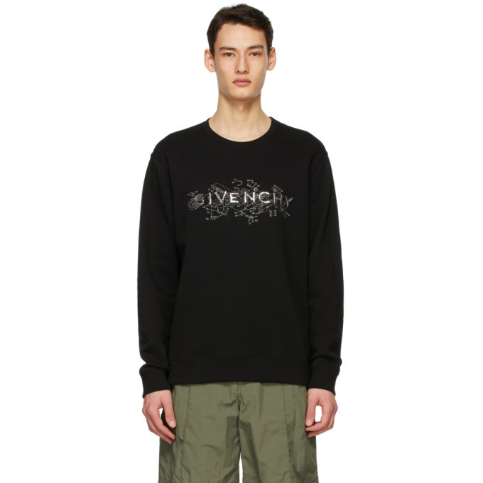 Givenchy Black Schematics Logo Sweatshirt Givenchy