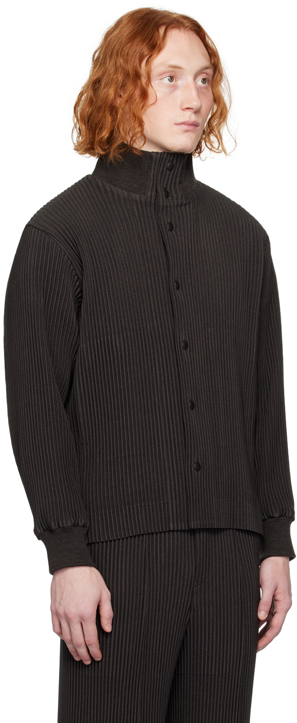 HOMME PLISSÉ ISSEY MIYAKE Brown Kersey Pleats Jacket