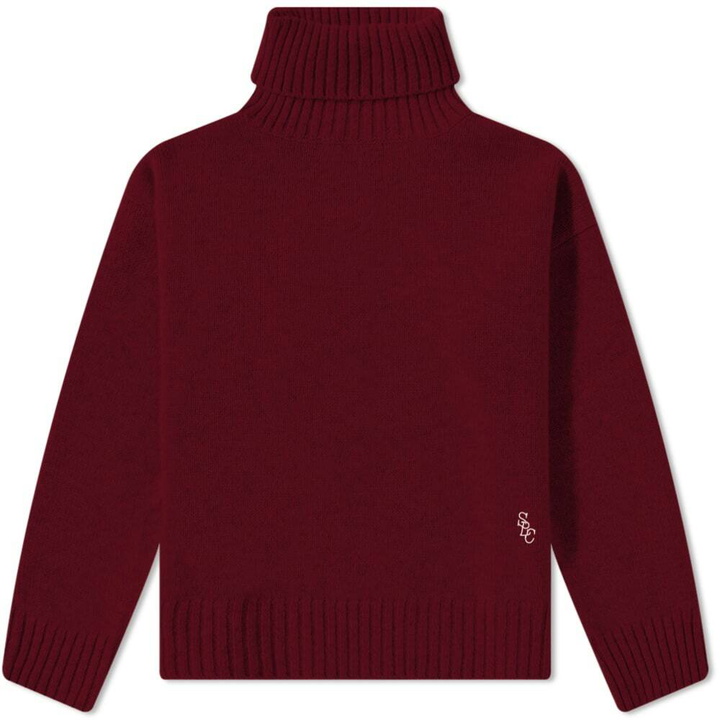 Photo: Sporty & Rich SRC Turtleneck Knit in Merlot