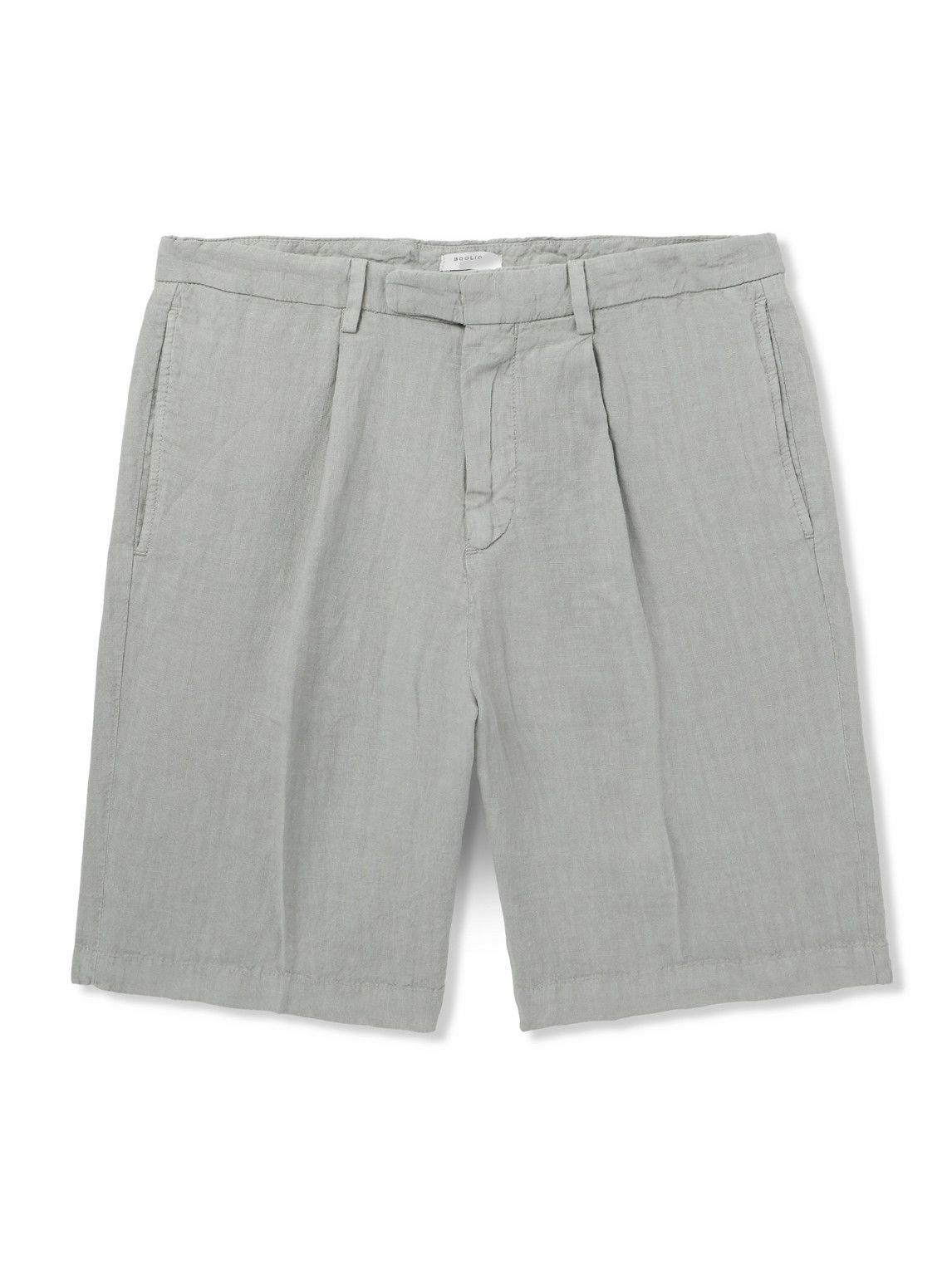 Boglioli - Straight-Leg Linen Shorts - Gray