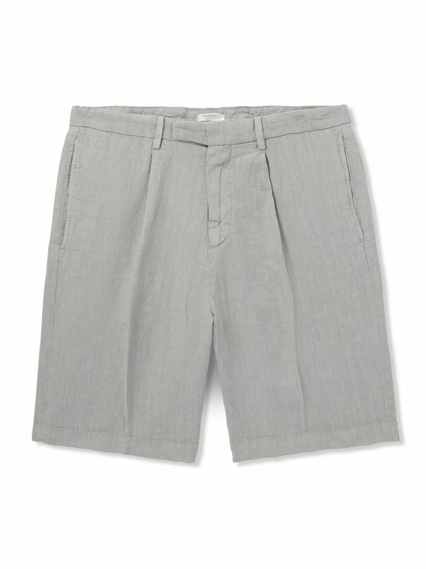 Photo: Boglioli - Straight-Leg Linen Shorts - Gray