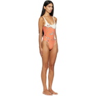 Versace Orange & White Printed One-Piece Swimsuit