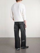 AMIRI - Distressed Wide-Leg Jeans - Black