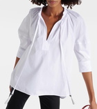 Max Mara Capri puff-sleeve cotton top