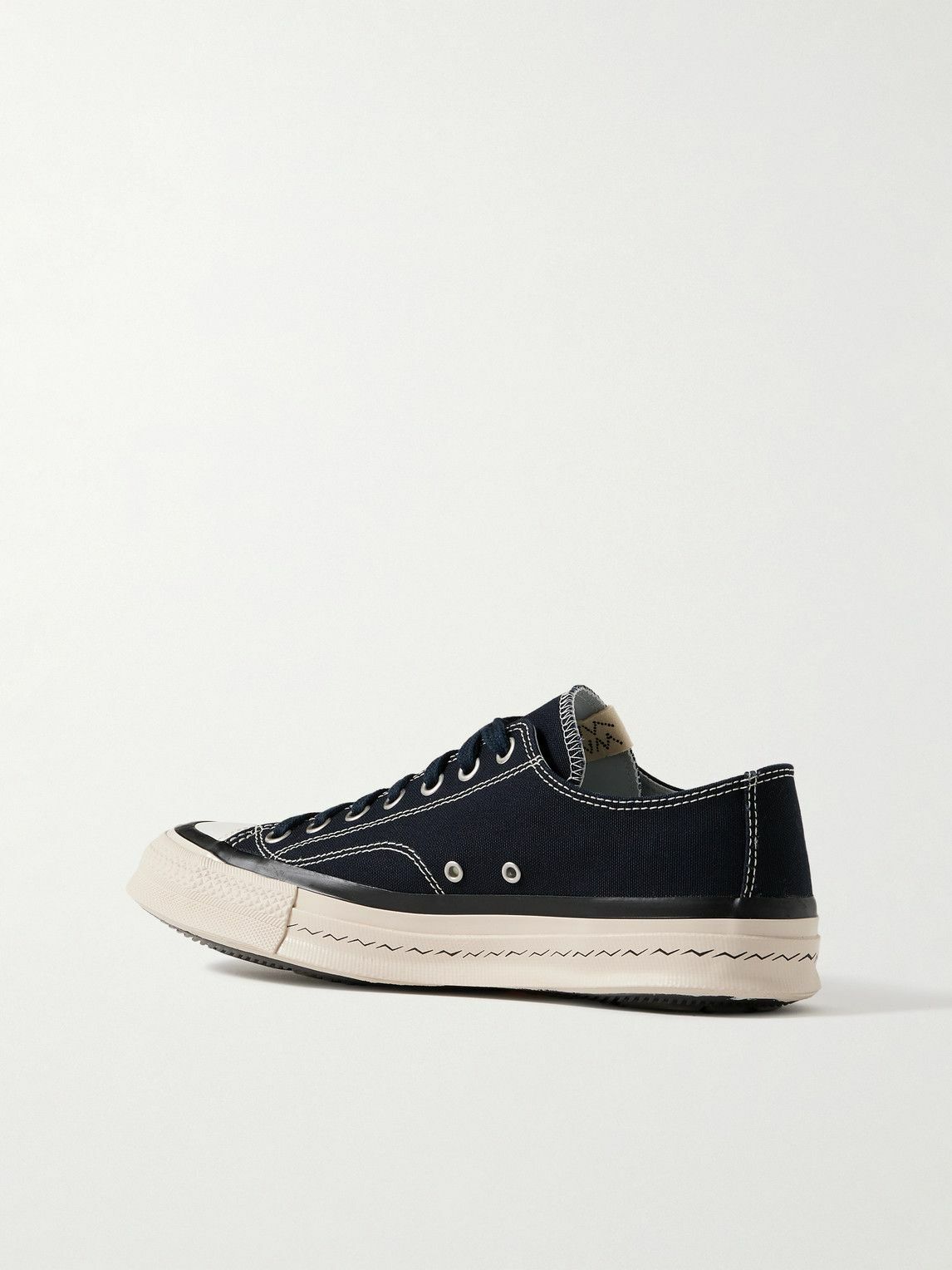 Visvim - Skagway Lo Leather-Trimmed Canvas Sneakers - Blue