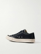 Visvim - Skagway Lo Leather-Trimmed Canvas Sneakers - Blue