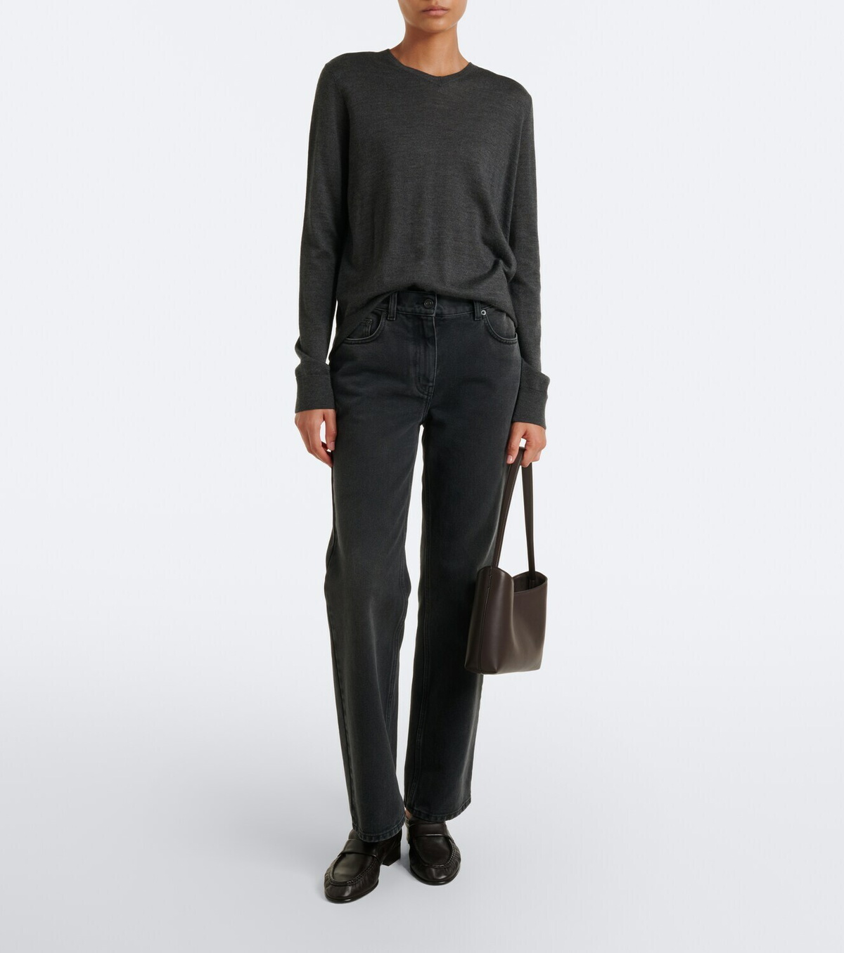 The Row Alma Small leather shoulder bag