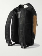 LOEWE - Flex Logo-Embossed Suede and Canvas Backpack