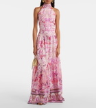Camilla Floral embellished silk maxi skirt