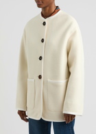 Forte_forte Scarf-effect Wool-blend Jacket Cream