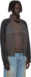 VETEMENTS Black & Brown 'Amsterdam' Patched Zip Sweatshirt