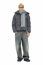 Diesel Alpaca-blend scarf with sprayed effect - Scarf - Unisex - Grey