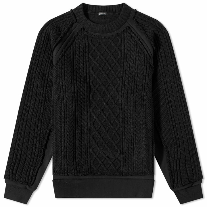 Photo: Undercoverism Men's Re-Constructed Cable Knit in Black