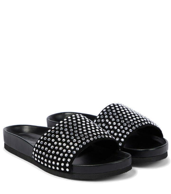 Photo: JW Anderson - Crystal-embellished leather slides