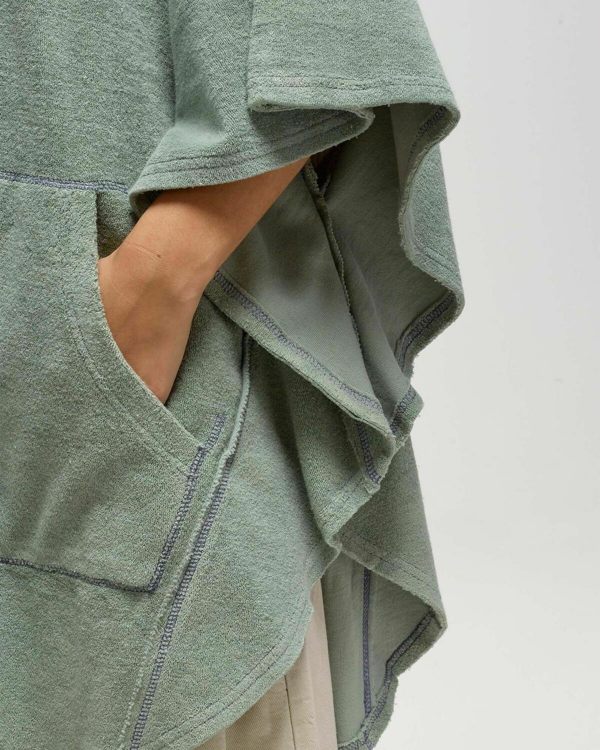 Free People BEACH LOVE PONCHO Green Womens Zipper