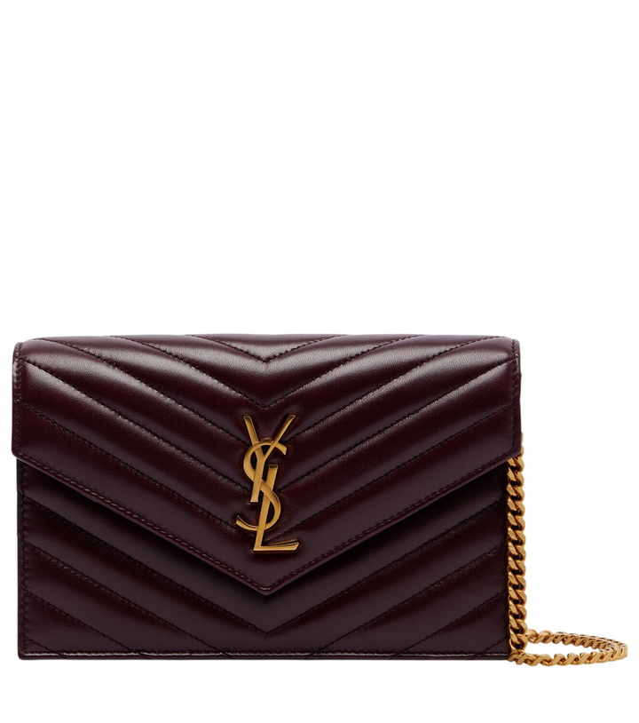 Photo: Saint Laurent Cassandre Envelope leather wallet on chain