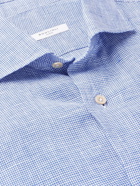 BOGLIOLI - Puppytooth Linen Shirt - Blue