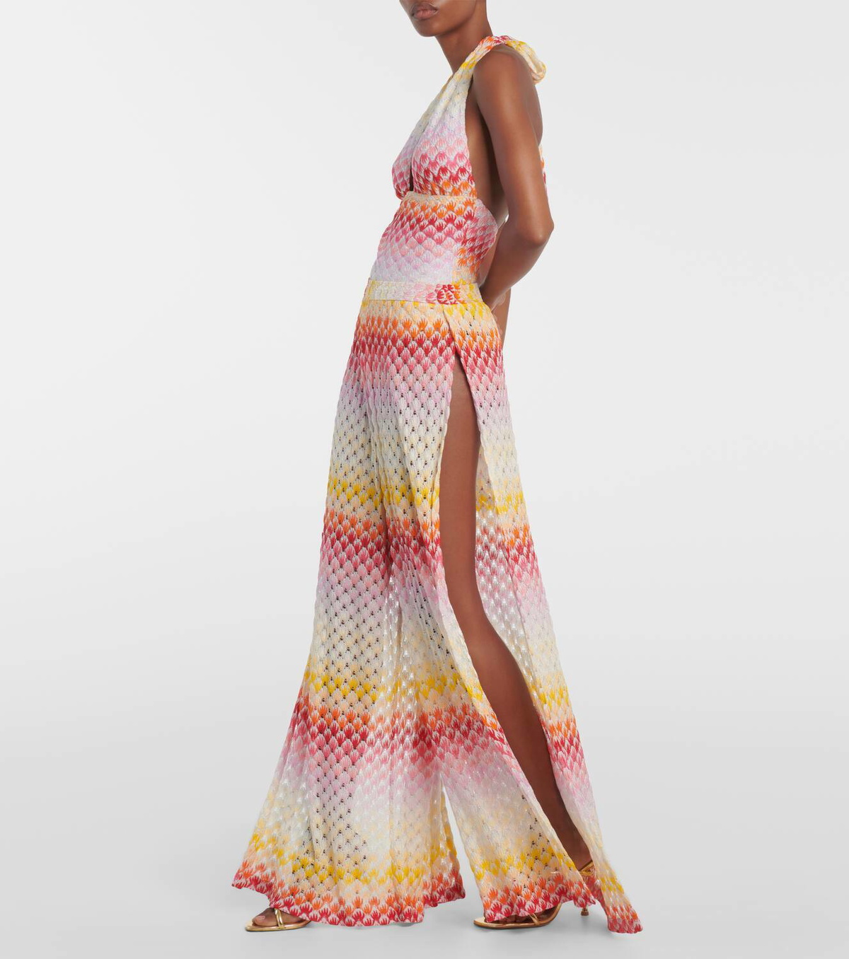 Missoni Mare Printed pointelle palazzo pants