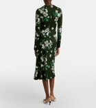 Erdem Draped floral midi dress
