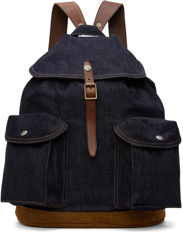 Photo: RRL Indigo Mini Paneled Denim Backpack