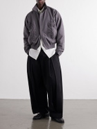 SAGE NATION - Fossil Ruched Panelled Twill Blouson Jacket - Gray