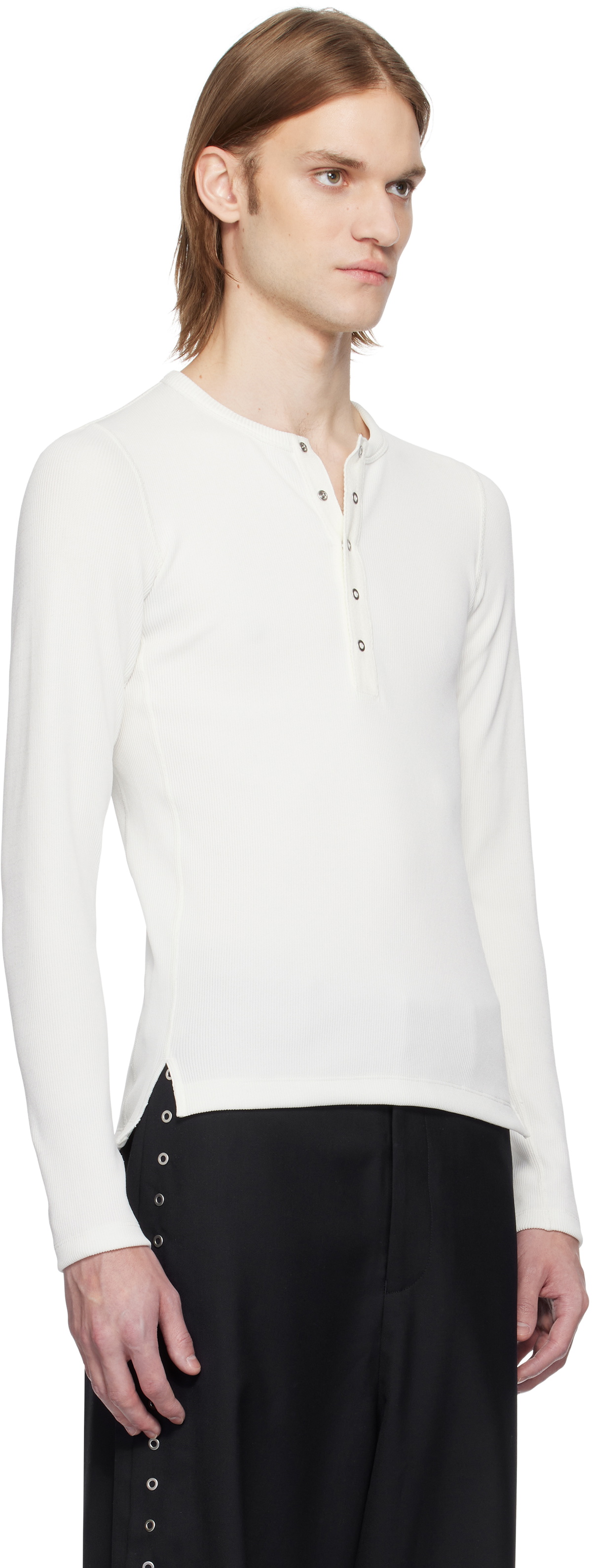 Karmuel Young White Second Skin Henley