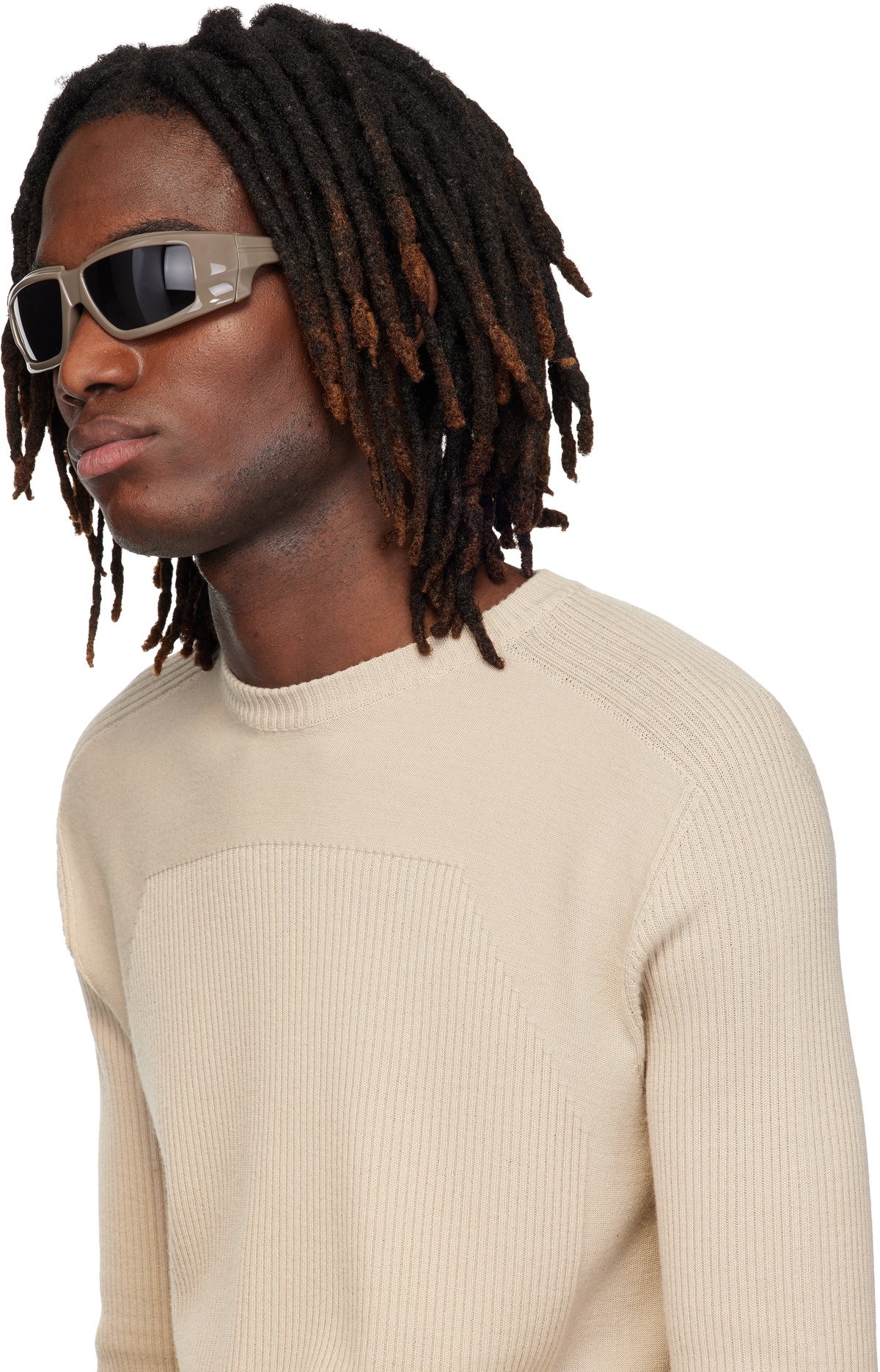 Rick Owens Taupe Rick Sunglasses