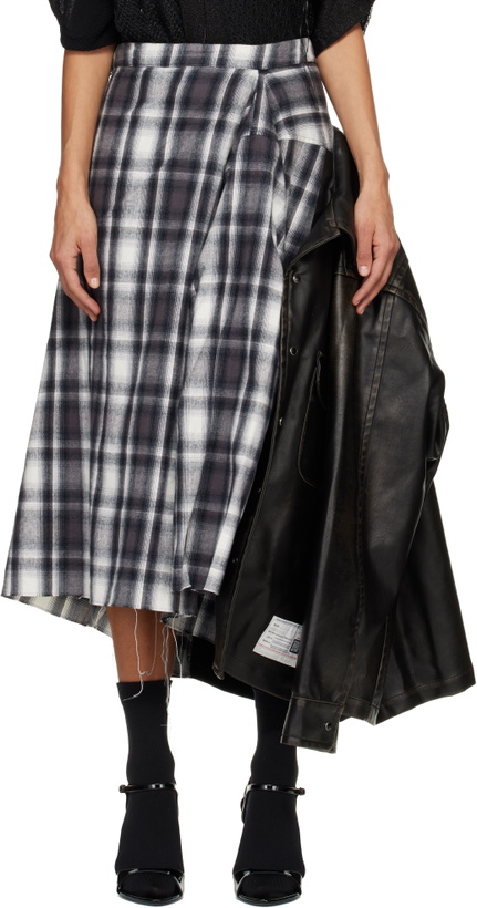 Photo: Maison MIHARA YASUHIRO Black & Gray Transform Coated Jacket Midi Skirt