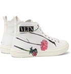 Valentino - Valentino Garavani Logo-Appliquéd Floral-Print Canvas High-Top Sneakers - White