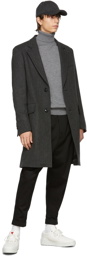 AMI Alexandre Mattiussi Grey & Black Wool Herringbone Coat