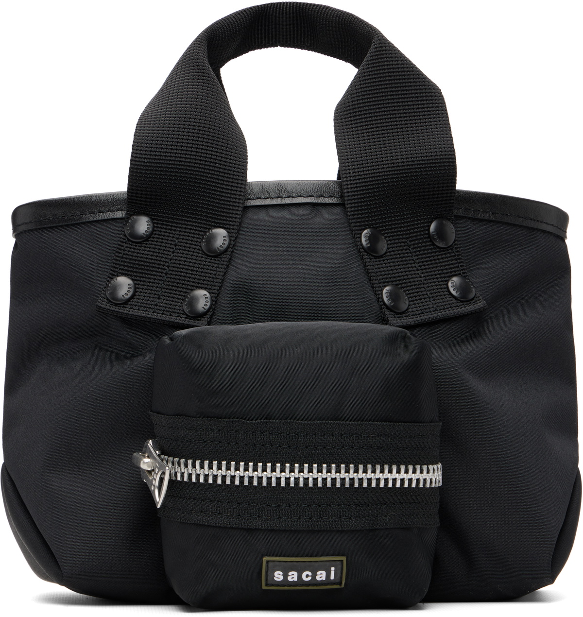 sacai Black Small Pocket Tote