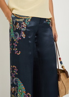 Etro Paisley-print Satin Trousers Black