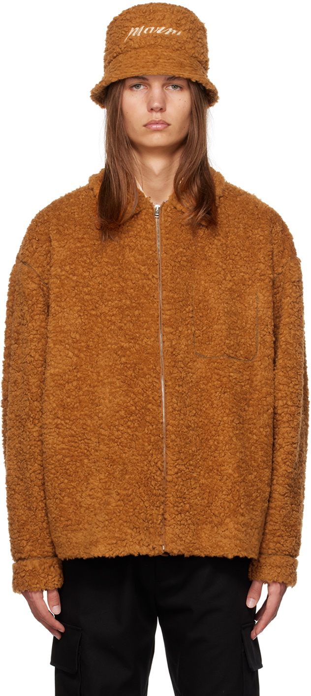 Marni Orange Spread Collar Jacket Marni