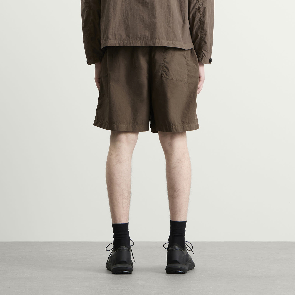 MKI Men's Garment Dye Wide Leg Shorts in Deep Khaki