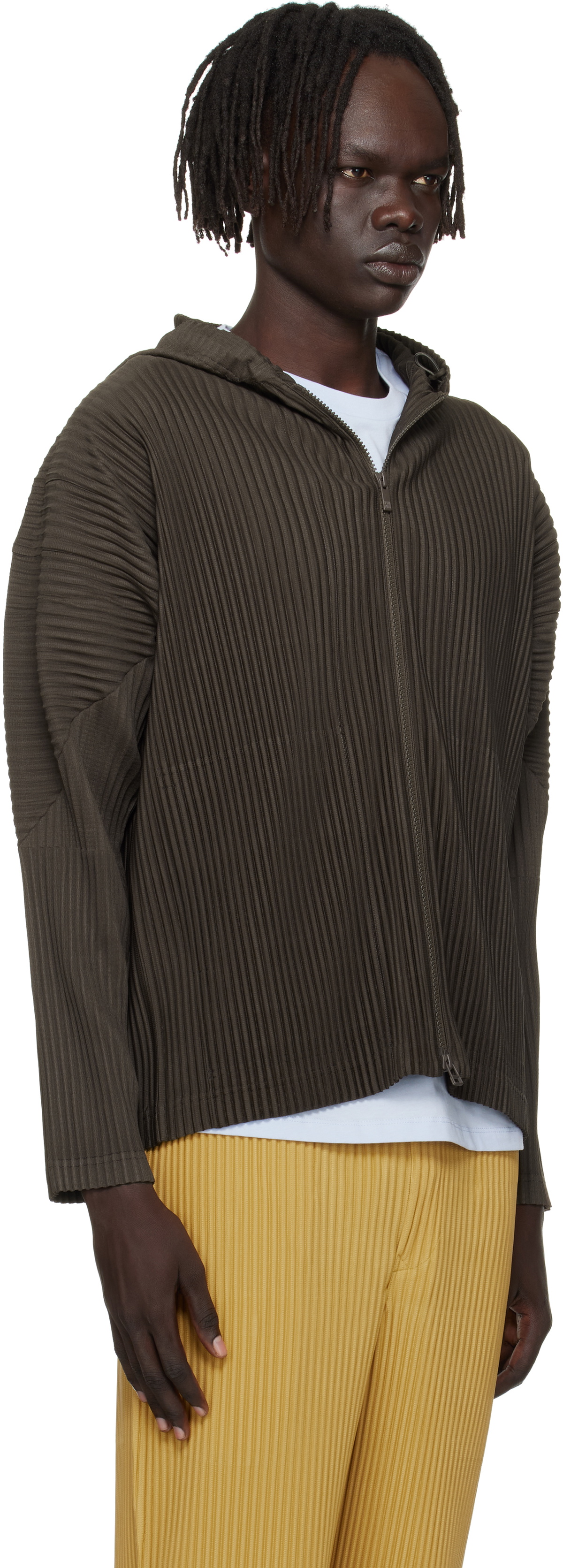 HOMME PLISSÉ ISSEY MIYAKE Brown Monthly Color June Hoodie Homme