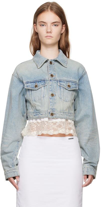 Photo: We11done Blue Cropped Denim Jacket