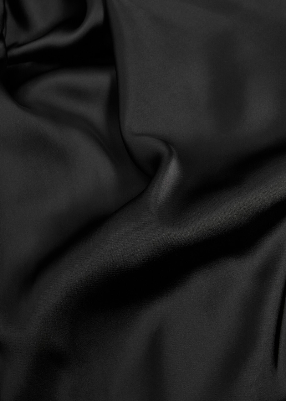 Norma Kamali Draped Satin Shirt Bodysuit Black