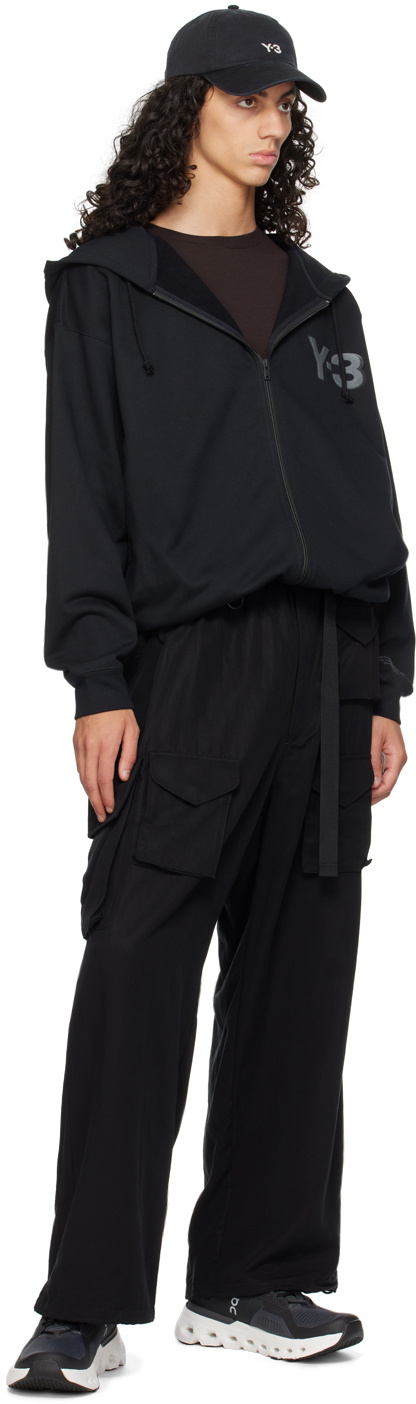 Y-3 Black Printed-Logo Hoodie Y-3