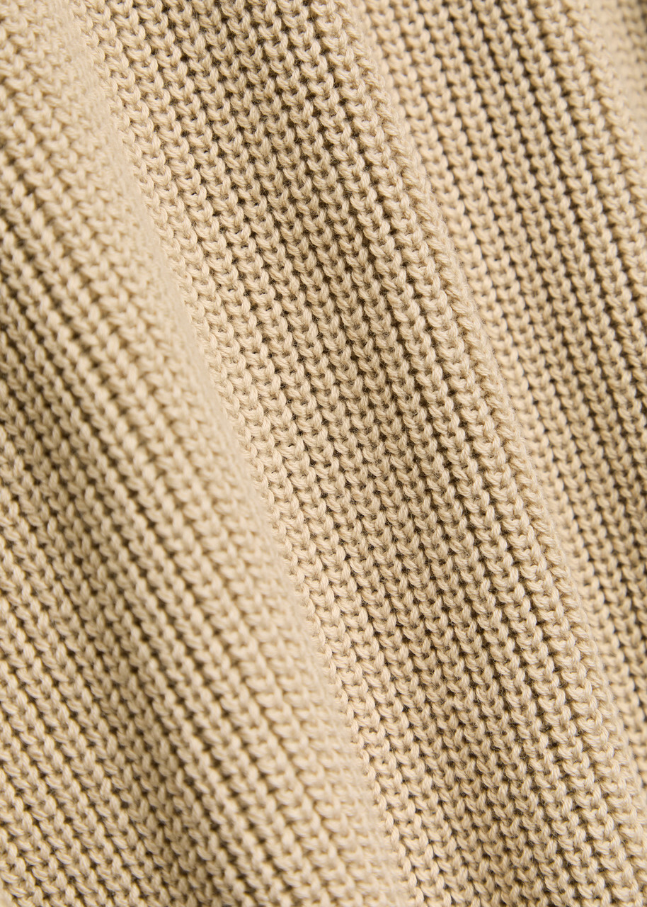 Lardini Ribbed Knit Cotton Polo Shirt Beige