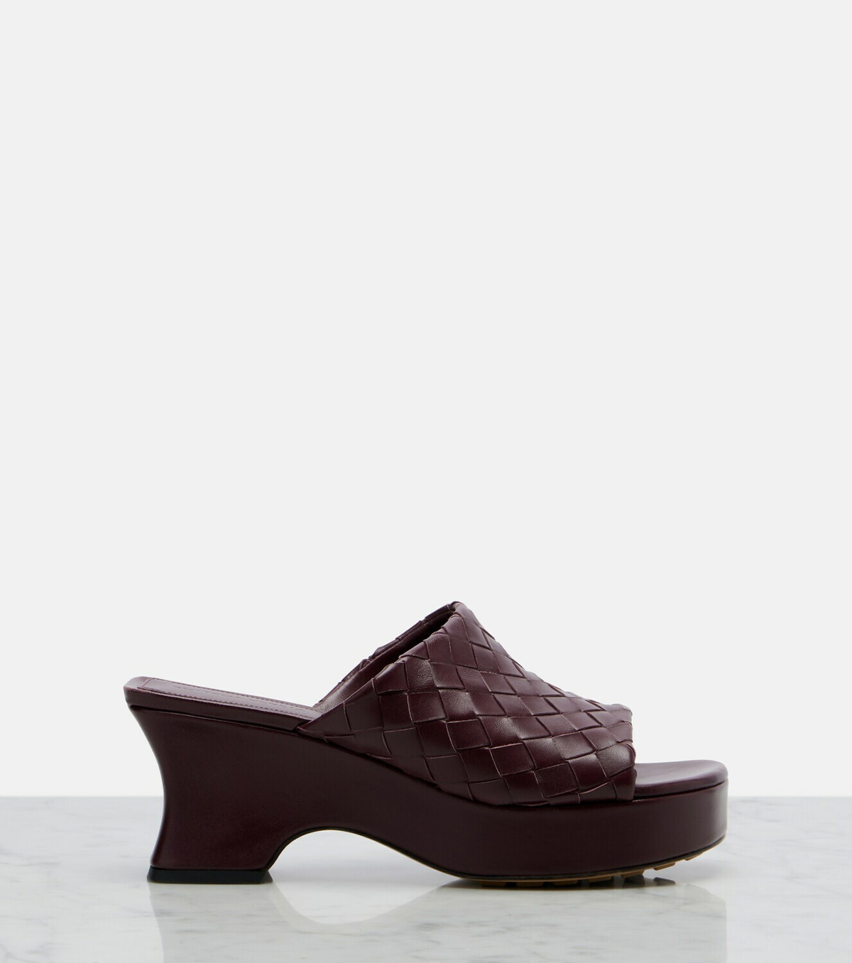 Bottega Veneta Rosita Intrecciato leather wedge mules